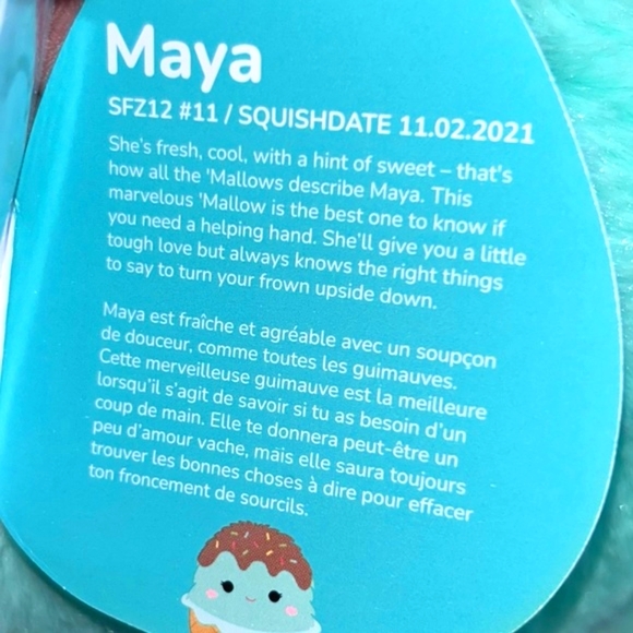 MAYA🍦Mint Chocolate Chip Ice Cream Cone FuzzAmallow NWT great friend - Picture 4 of 9